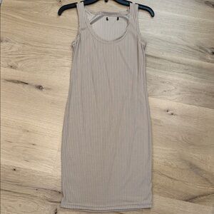 Elegant Tan Sleeveless Dress